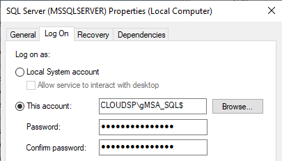 Run SQL with a dedicated service account